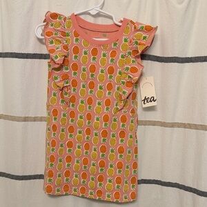 Tea Collection Pink and Orange Pineapple Dress